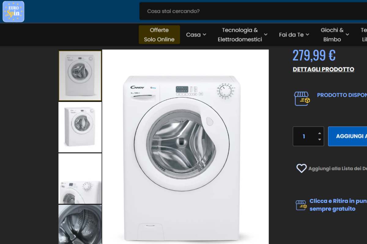 Lavatrice promozione Eurospin