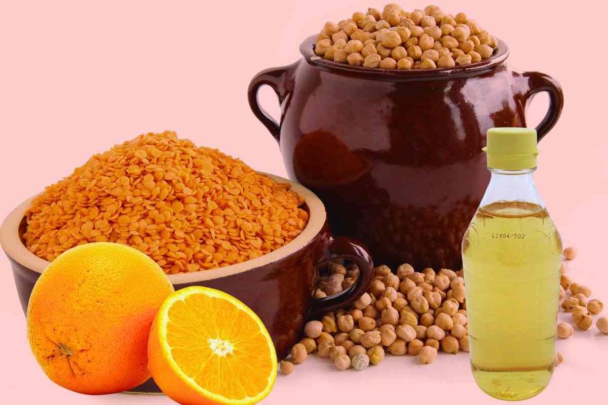 lenticchie e ceci a cui aggiungere aceto o arancia