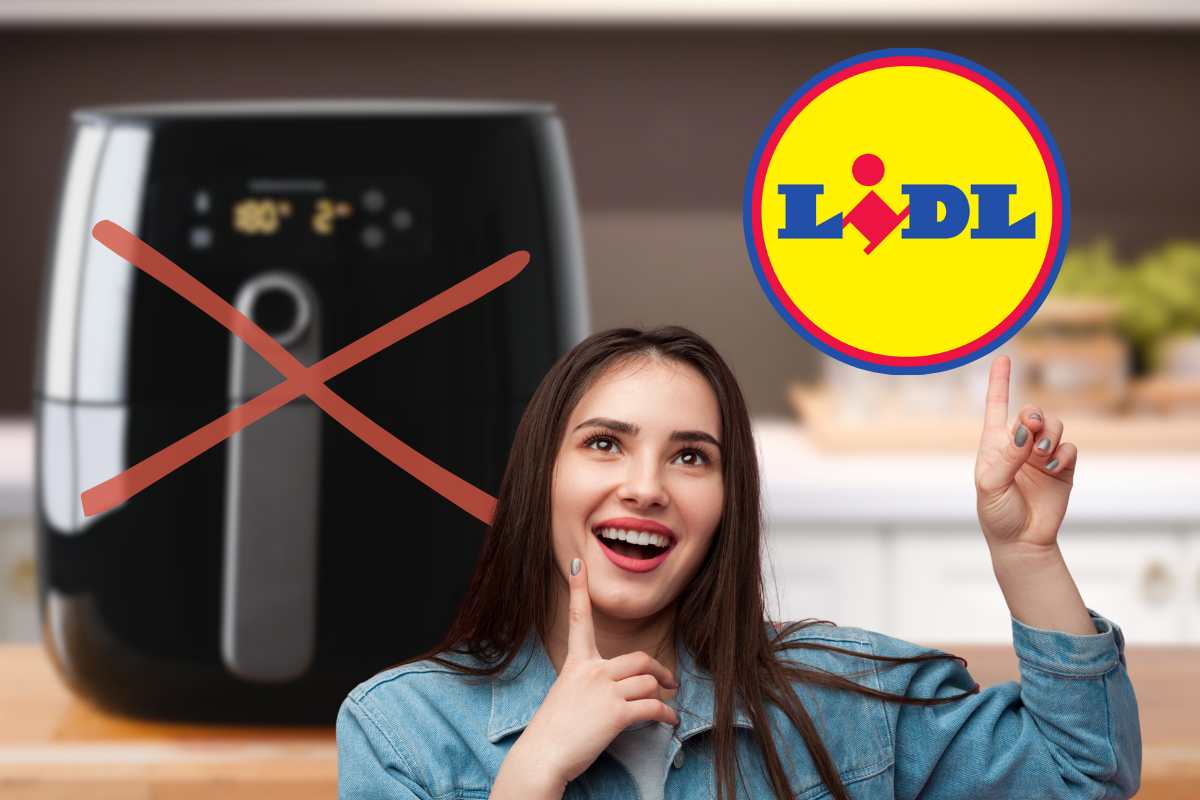 logo lidl friggitrice ad aria donna indica